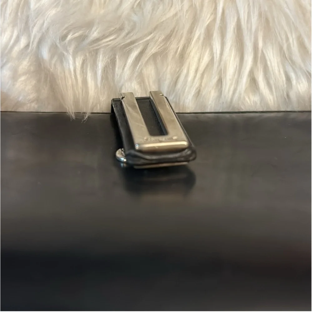 Salvatore Ferragamo Black Leather Bi-Fold Long wallet